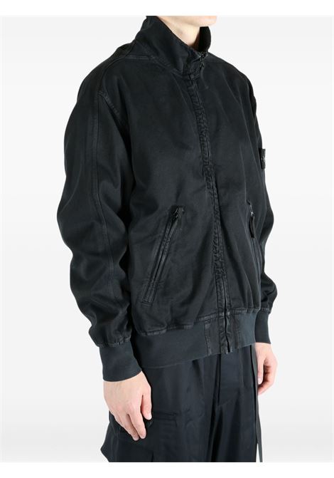 giacca track zip up uomo nera STONE ISLAND | K2S15 6100056 S0184V0129